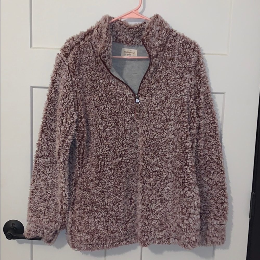 Maroon Quarter Zip Sherpa